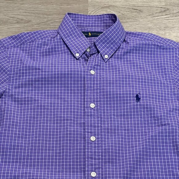 Ralph Laurens Men's M Purple Check Pattern Long Sleeve Button Down Shirt‎ - Picture 1 of 7